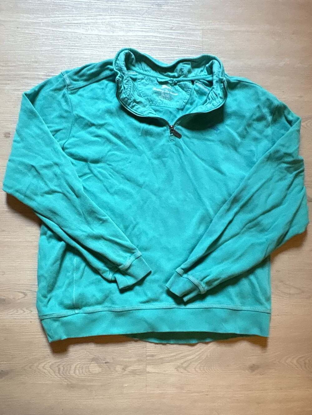 Tommy Bahama Nassau Half-Zip Pullover Sweatshirt Shipwreck Teal Blue Men's Size